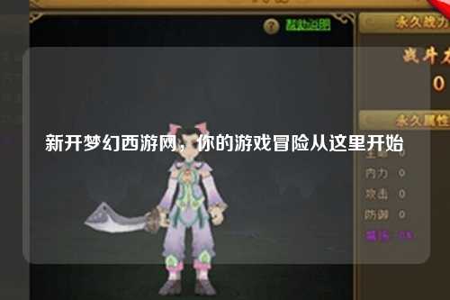 新開夢幻西游網，你的游戲冒險從這里開始