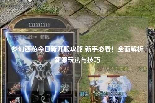 夢幻西游今日新開服攻略 新手必看!全面解析新服玩法與技巧