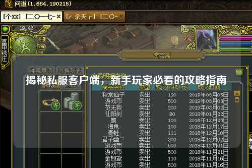 揭秘私服客戶端,新手玩家必看的攻略指南